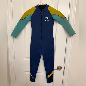Kids youth Full Swim Wetsuit - Blue, Yellow, Green sz Small